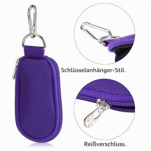 Mini Essential Oil Carry Bag Key Chain Style 10 Compartments Essential Oil 2ml 3ml Storage Bag for Home and Travel ('Purple) Purple
