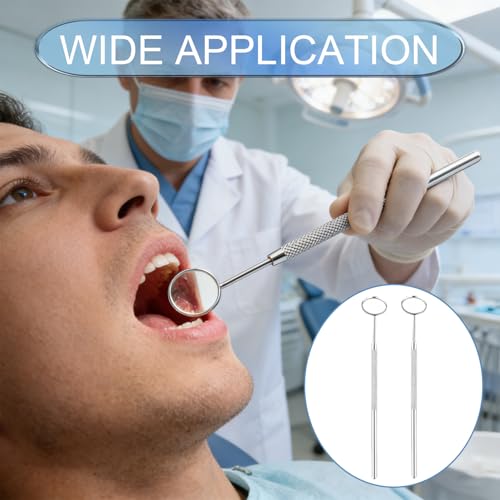 2 x Oral Mouth Mirrors, Stainless Steel Mouth Tooth Mirror, Anti-Fog Dentist Mirror, Dog Mouth Mirror, Extension Tool, Also Handy for Dentists and Eyelash Extensions