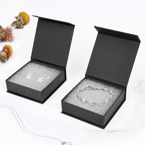 Jewelry Gift Boxes, 20 Pack 3.5x3.5x1.18 inch Small Jewelry Boxes, Small Gift Box for Necklaces Bracelet Earring Ring Gift packaging(Black) black1