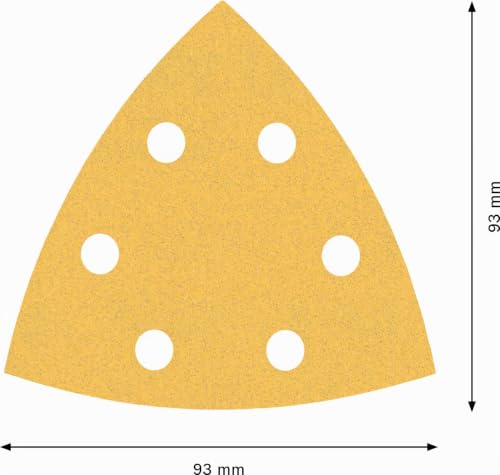Bosch 50 x Expert C470 Sanding Sheets (for Paint on Wood, Hardwood, Diameter 93 x 93 mm, Grit 120, Professional Accessories Delta Sander) Körnung 120 Pack of 50