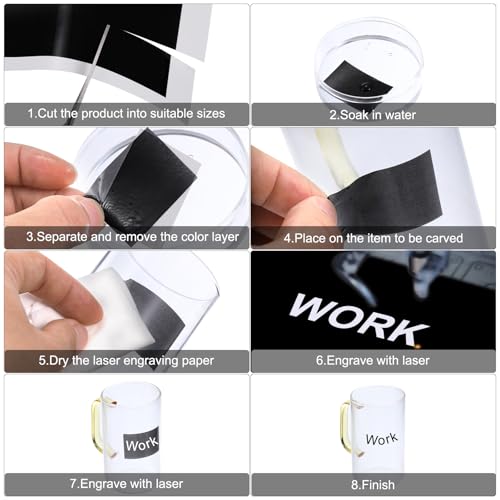 PATIKIL 15.3x10.4 Inch Laser Engraving Paper, 2 Pcs Laser Engraving Marking Color Paper with Scraper for Fiber Laser Marking and Engraving on Metal Ceramics Glass, Silver