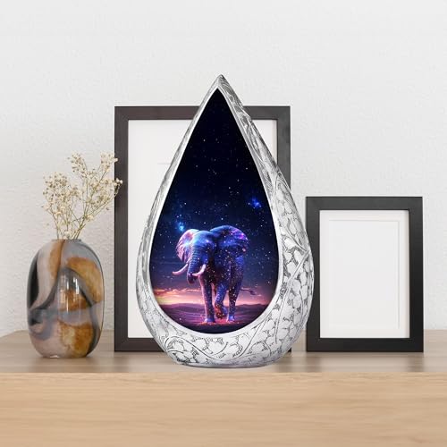 Elephant Urns for Adult Humans - Blue Urn for Ashes for Women Small 3 Inch Elephant-4