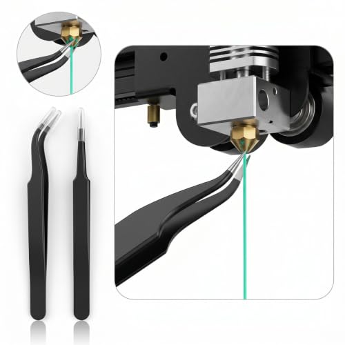33 Piece 3D Printer Accessory Set, Cleaning Post-Processing Tool Kit with Nozzle Cleaning Needles, Deburrer, Spatula Knife, Wire Brush, Tweezers, Pliers for 3D Printer Model Making | 0.2-0.4 mm cleaning needles, cleaning brush, file, tweezers, pliers f...