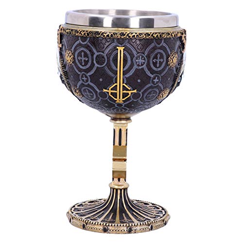 Nemesis Now Ghost Papa Emeritus III Gold Goblet, Hand-Painted Resin, Stainless Steel Insert, Officially Licensed Collectible Merchandise