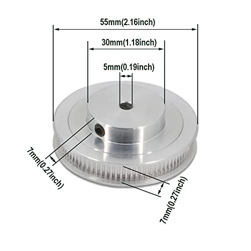 2GT Pulley 80 Teeth 5mm Bore 80T Timing Belt Pulley Synchronous Wheel Aluminum for Width 6mm Belt 3D Printers Parts, 4pcs/Pack(Size: 80T-5mm Bore)