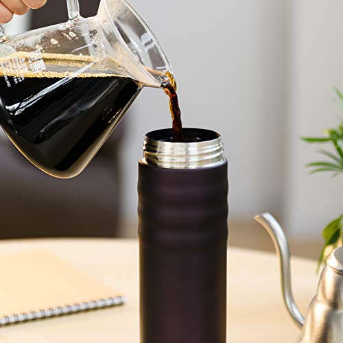 KYOCERA Wide Ceramic Interior Travel Mug-Fits Most Cup Holders, Spill-Proof Black 12 Ounces