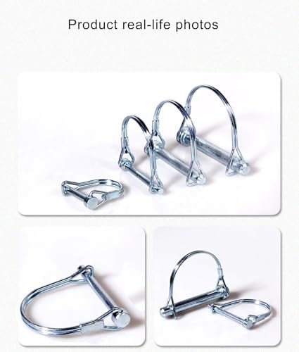 Heavy-Duty D-Shape Towing Hitch Pins (10-Pack) - Carbon Steel with Zinc Plating, 15/32" x 4" Trailer Coupler Pin for Trailers, Cars, Rigging, Marine, Boat & Construction Applications(12X100MM) 15/32" x 4"