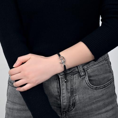 Cat Urn Bracelet for Pet Ashes Handmade Braided Rope Adjustable Bangle Stainless Steel Urn Bangle Memorial Jewelry silver