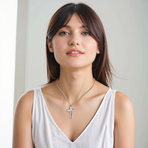 Cremation Jewelry for Ashes Pendant - Cross Urn Necklace with Mini Keepsake Urn Memorial Ashes Jewelry - With Me Always Silver-With Me Always