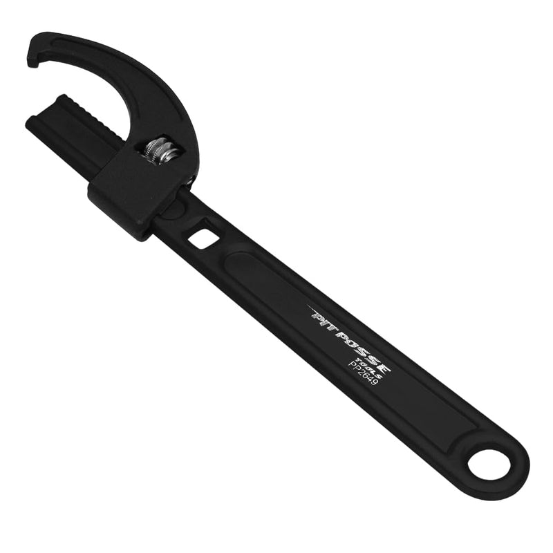 Pit Posse PP2649 Adjustable Steering Stem/Spanner/Castle Nut Wrench with 3/8 Drive Cutout for a Torque Wrench - Fits Most Bikes Range 22-70mm - Made of Steel - Automotive Tools