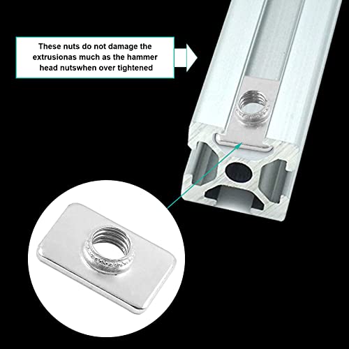 LifCratms M5 flat sliding T-nuts, 100-piece set for 2020 Series 20M5 aluminum extrusion frames