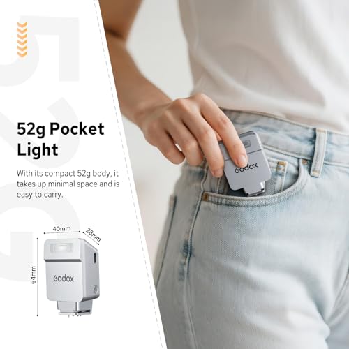 Godox iT22 iT22-C Flash for Canon, Mini TTL Flash with Intuitive Screen iT22-C for Canon (Silver)