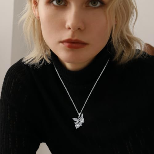 Saint Michael Necklace for Men Women Silver St Archangel Michael Pendant