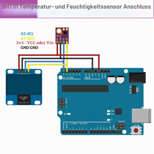 Digital Humidity Temperature Sensor Módulo RUIZHI SHT31-D Temperature Sensor and Humidity Sensor DC 2.4-5.5V Temperature and Humidity Sensors IIC I2C Interface Compatible with Arduino (Pack of 3)