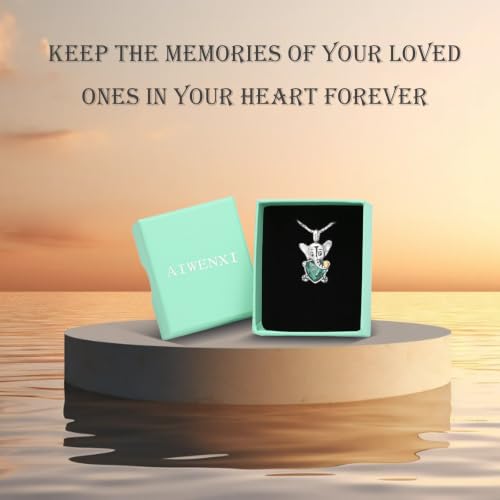 Elephant Urn Necklaces for Men Women Heart Birthstone Cremation Memorial Ashes Pendant Jewellery Stainless Steel Pet Keepsakes Necklaces Jewellery Green