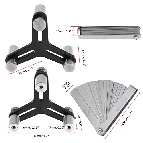TUELETFU piston ring squaring tool with 32-blade feeler gauge for 2.000–5.000 end gap measurement