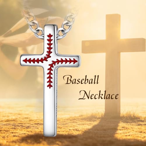AEONSLOVE Cross Necklace Men Women Religious Gifts Cross Pendant Rhodium-Plated Copper
