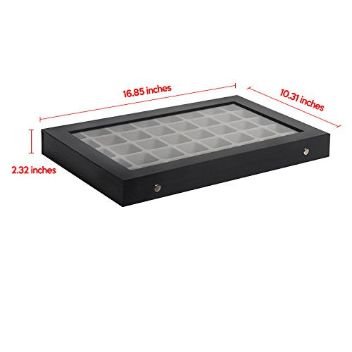 J JACKCUBE DESIGN Earring Organizer Tray, Earring Box with Clear Lid 40 Slots Jewelry Box for Drawer, Stud Earring Necklace Bracelet Ring Healing Stones Storage – MK333A