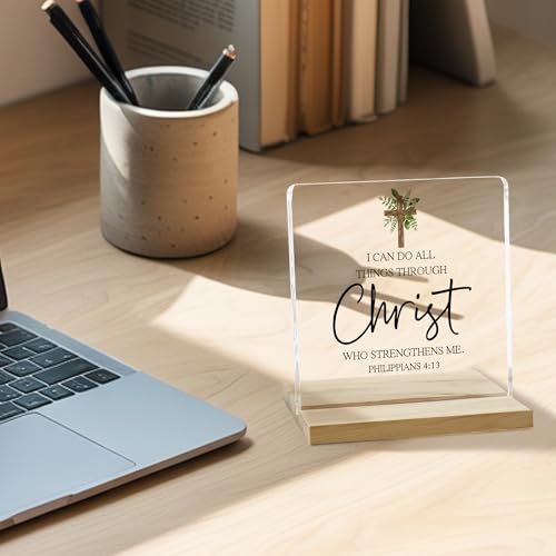 Inspirational Religious Gifts Decor Sign, Christian Gifts for Women Acrylic Plaque Christ