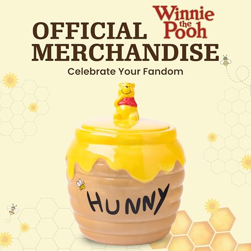 Silver Buffalo Disney Winnie the Pooh Hunny Pot, 3D Sculpted Snack Jar Winnie the Pooh Hunny Small (Ceramic Sculpted) Ceramic Sculpted