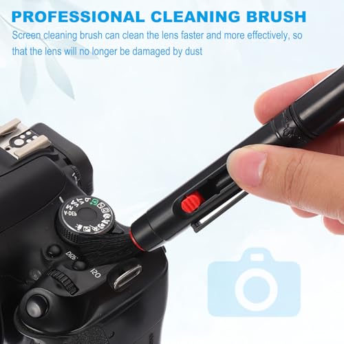 PATIKIL Camera Dusting Brush, Multifunction Cleaning Brush Keyboard Lens Cleaning Pen Screen Lens Cleaner for Vinyl Records, LP Scan, SLR & Computer Screens,6 Pcs Red 6