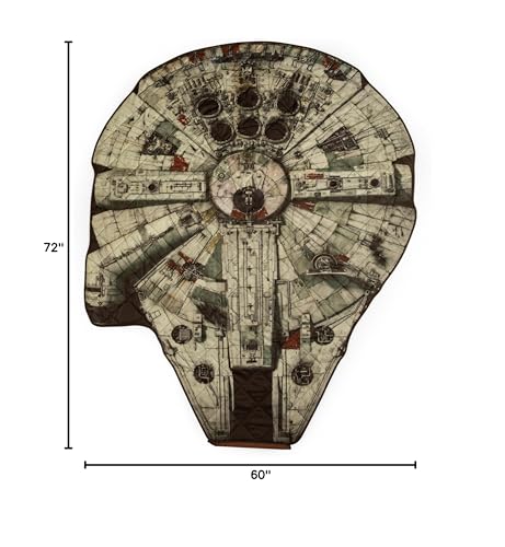 PICNIC TIME Star Wars Millennium Falcon Blanket in a Bag, (Brown with Millennium Falcon Design)