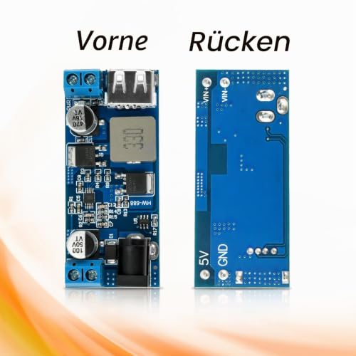 24V/12V to 5V 5A DC-DC USB Step Module Down, Fastsaw Buck Converter Module with Synchronous Rectifier, for Car and Motorhome with Overload, Short Circuit and Reverse Polarity Protection 1