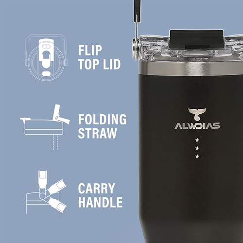 Samsta Insulated Tumbler, Black, 32oz
