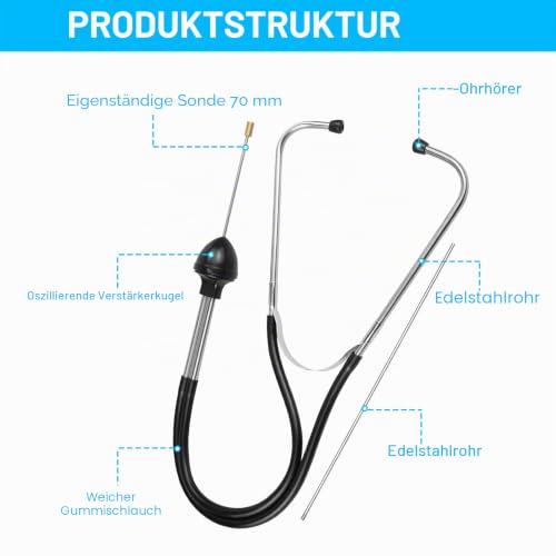 HENGBIRD Mechanic Stethoscope Car Motor Stethoscope Machine Diagnostic Tester Tester Car Mechanic Stetoscope