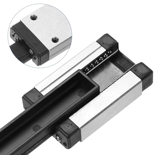 sourcing map 2pcs MGN7 150mm Linear Guide Rail with 2pcs MGN7H Sliding Carriage Block Bearing Steel and 2pcs Plastic Mini MGN12 Linear Guide for DIY 3D Printers and CNC Machine, Silver