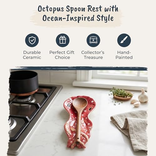 Blue Sky Ceramic Octopus Spoon Rest, Multicolor