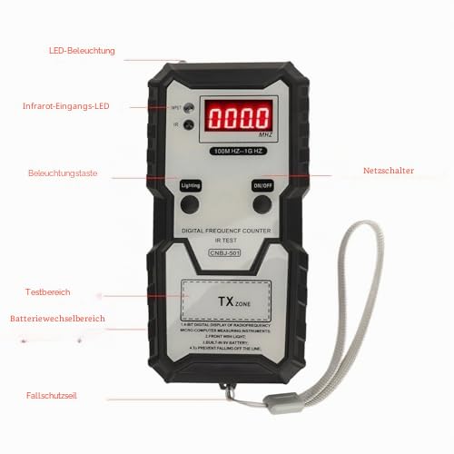 Key Switch Tester, Frequency Counter for Remote Key, 100M Hz to 1G Hz High Precision Digital Display Keychain Frequency Tester