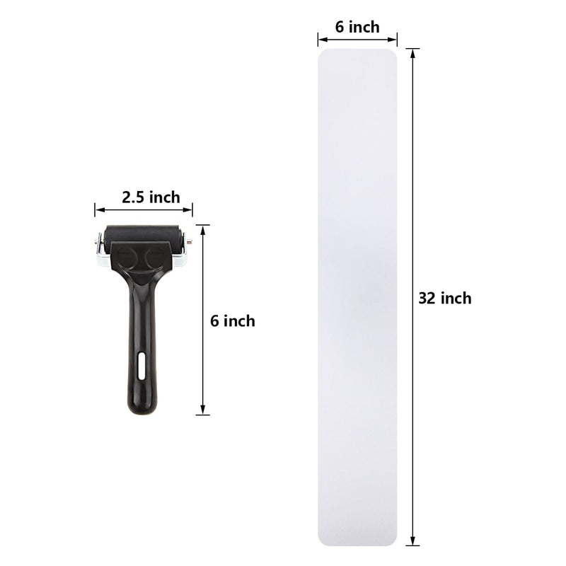 Non Slip Stair Treads 6’’ x 32’’, 5 Pack Pre-Cut Transparent Anti Slip Strips, Waterproof and High Viscosity, Adds Non Slip Traction to Floor, Bathroom, Safety for Kids, Elders and Pets 6" x 32"