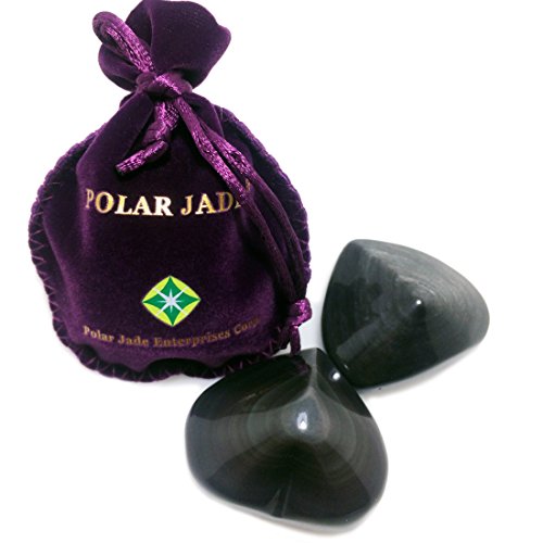 Polar Jade Crystal Hearts, Silver Sheen Obsidian, Rainbow Obsidian & Chakra