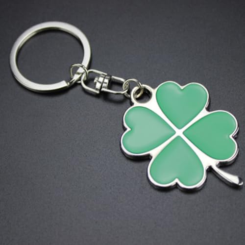 DOITOOL 5pcs St Patrick Day Four Leaf Alloy Keychain for Bags and Keys