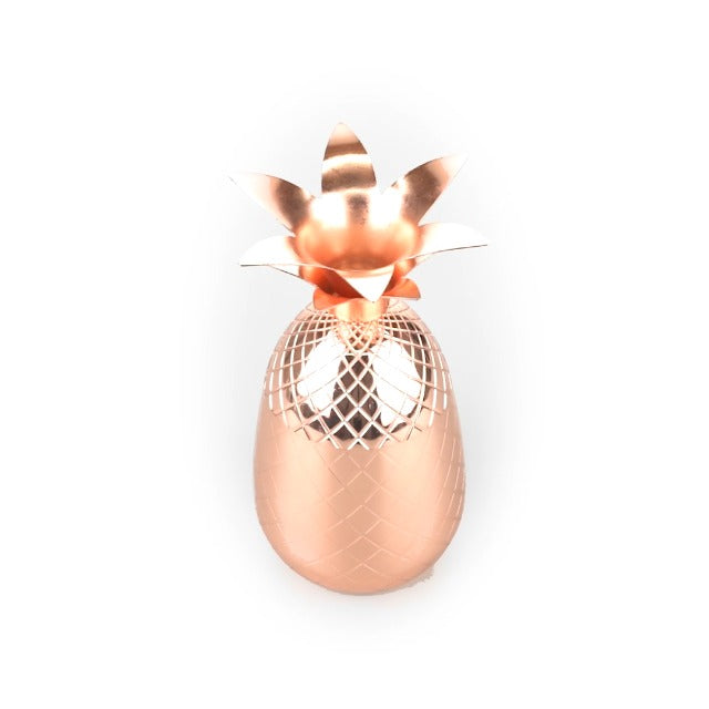Restaurantware 16-OZ Pineapple Drink Tumbler: Perfect for Bars Restaurants and Catered Events - Copper Drink Cup with Silver Stainless Steel Interior Lining and Straw Slot - 1-CT 16 Ounces