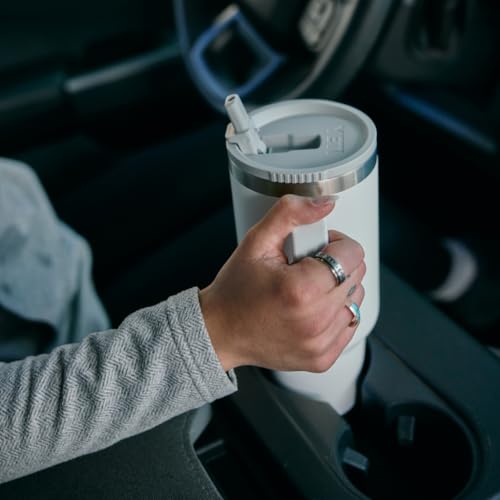 YETI Rambler 40 oz Travel Mug with Flip Straw Lid – Stainless Steel, Vacuum Insulated, Leakproof, Cup Holder Friendly, Venom