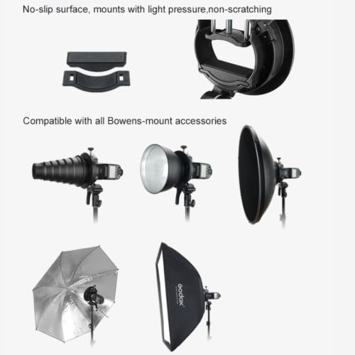 Godox S2 Camera Flash Bracket, S-Type Speedlite Holder with Bowens Mount Adapter, Compatible with Godox V1 AD200Pro V860III TT685 Flash for Softbox and Studio Lighting 2S