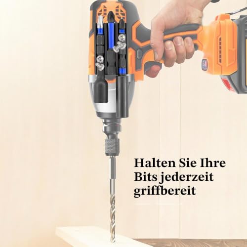 2-Piece Bit Holder with 3M Adhesive for Attaching to Battery Impact Wrench | Saipor magnetic bit holder for impact wrenches and cordless screwdrivers bit holder on the side of the impact drill