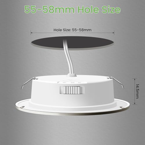 Alusso LED Recessed Spotlights 12 V (Not Dimmable) LED Spot 12 V Nickel Pack of 6 | 3000K 4000K 6000K,4W 270LM,55-58mm Lochmass,12-24V,IP44 Einbauspots für Wohnmobil Spiegelschrank Wohnwagen Kleiderschrank 12-24v Nickel 6pcs Ø55-58mm Lochmass