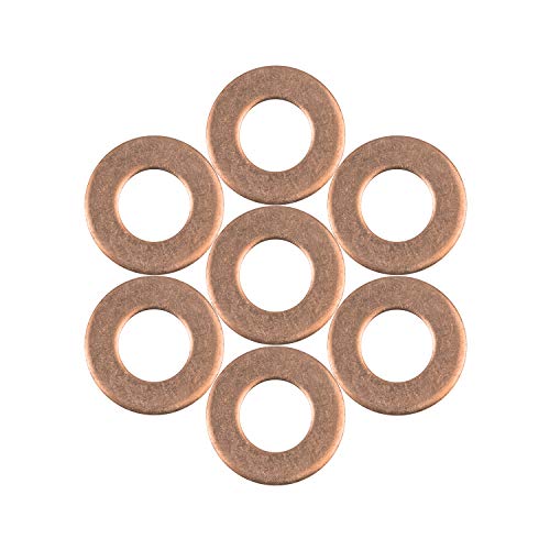 Favordrory M10 x 20 x 2mm metric flat copper sealing washers, 60-piece set