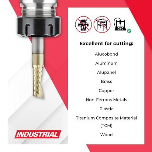 Amana Tool CNC Solid Carbide Spiral O Flute Up-Cut, Aluminum Cutting Router Bit, ZrN Coated, 51402-Z, 1/4 D x 5/8 CH x 1/4 SHK x 2 Inch L 1/4 inch diameter x 2 inch length