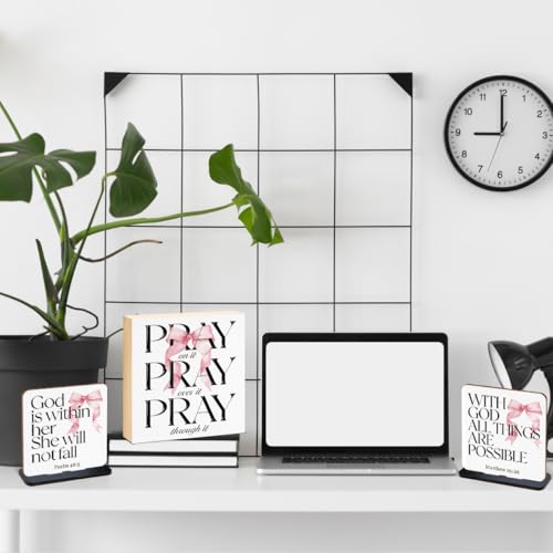 3 Pcs Bible Verses Decorations Christian Wooden Decor Sign - Christian Gift Pray