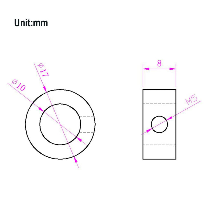 [Australia - AusPower] - 10 Pcs Lock Collar 10mm Shaft Lock Collar T10 Lead Screw Lock Ring for CNC Parts (10mm-Silver) 10mm-Silver 