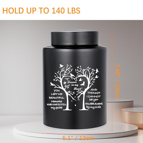 Gredstar Tree of Life Cremation Urn for Human Ashes, Heart Tree Design 140lbs Black-Heart Shaped Tree