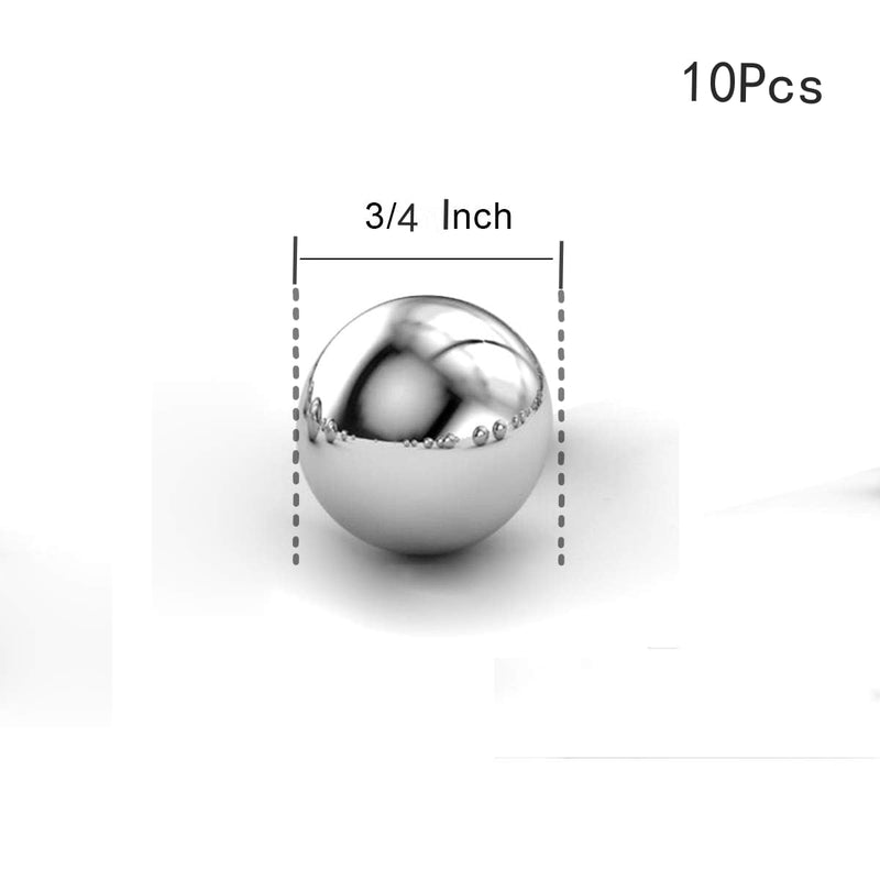 [Australia - AusPower] - (10pcs, 3/4") High-Precision Steel Ball 304 Stainless Steel Bearing Ball G100 3/4" 10 