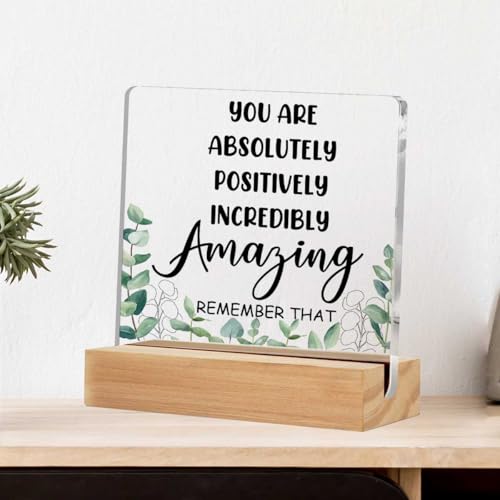 Inspirational Gifts for Women Friends Coworker, Christian Gifts for Women, Inspirational Gift, Pink Bow Clear Desk Acrylic Sign for Home Office Room, Desk Shelf Table Decoration, Psalm 23 LCS Multicolour 0623