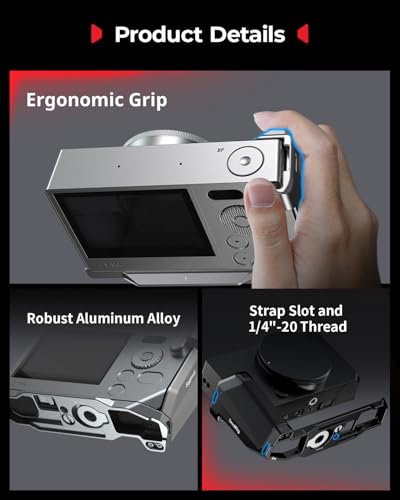 SMALLRIG L-Shaped Grip for Sigma BF, Mount Plate with Handle, Built in Quick Release Plate for Arca, 1/4''-20 Thread, Ergonomic Handgrip and Thumb Grip (Black) - 5389 Black