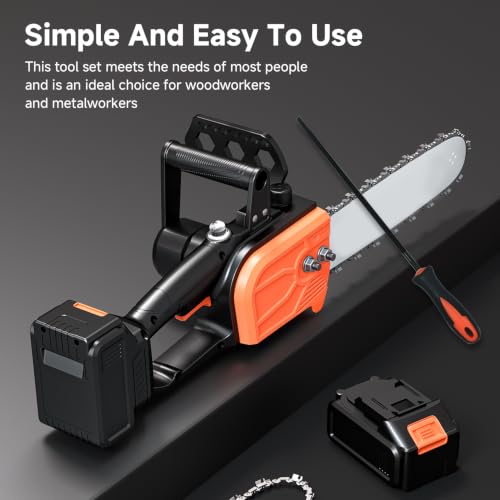 4 Pieces Chainsaw File Set - Round Metal Files with Handle and Guide, 4 Sizes (3.2mm, 4.0mm, 4.8mm, 5.5mm) Chainsaw Sharpener, Chain File for DIY and Professional | 4 Größen (3,2 mm, 4,0 mm, 4,8 mm, 5,5 mm) Feilenset Metall mit Griff und Guide Geeignet...