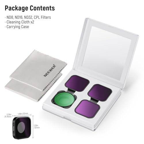 NEEWER ND & CPL Filter Set Compatible with GoPro Hero 13 12 11 10 9, 4 Pack Metal Frame 4 Packs ND+CPL